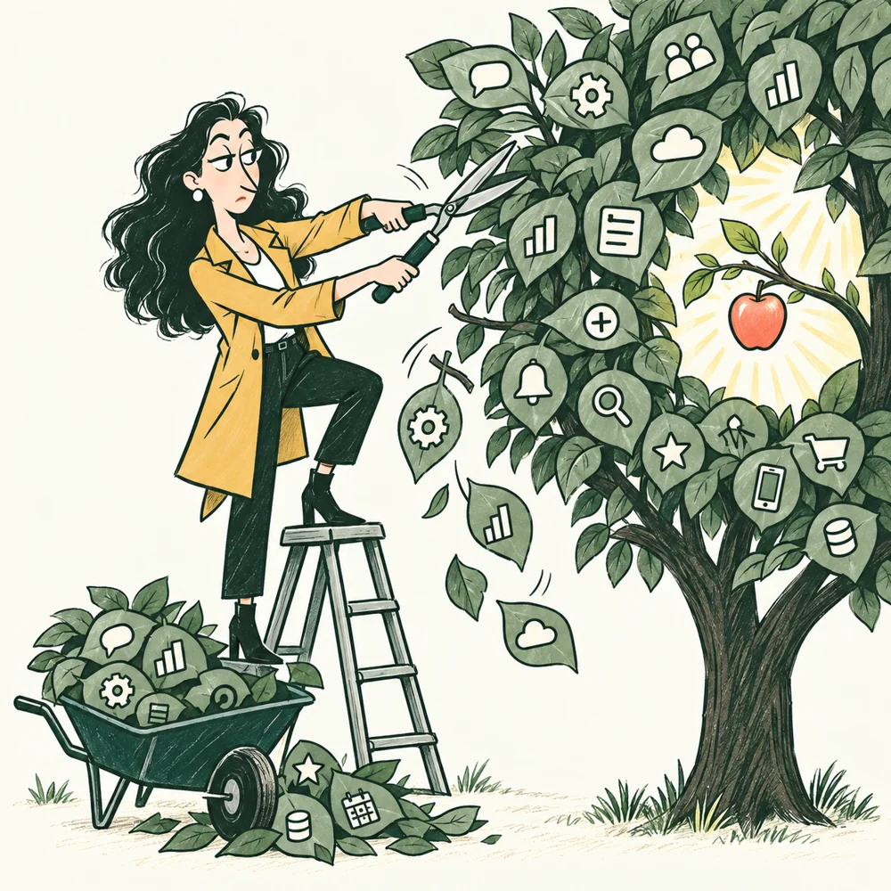 The Product Manager prunes feature branches so a useful outcome has room to grow.